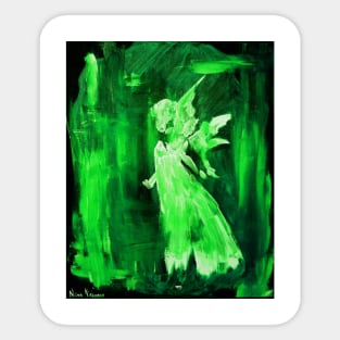 Green Angel Sticker